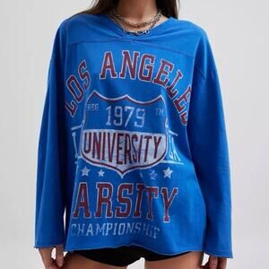 Urban Outfitters Los Angeles Varsity Long Sleeve Graphic Tee Shirt Sz M